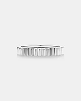 Ribbed Stacker Ring in 10kt White Gold