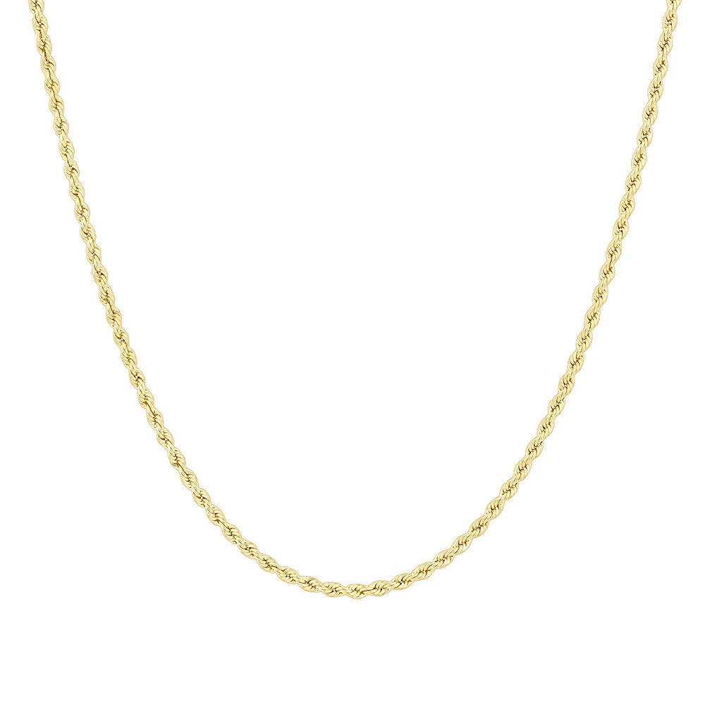 45cm (18")  2.5mm Rope Chain in 10kt White Gold