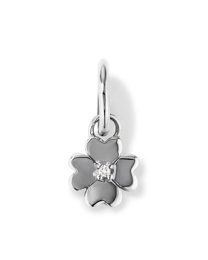 Diamond Accent Four Leaf Clover Pendant in Sterling Silver