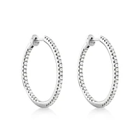 Hoop Earrings With 0.50 Carat TW Of Diamonds in 10kt White Gold