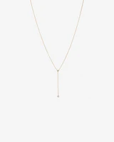 0.14 Carat TW Round Brilliant Diamond Bezel Set Lariat Necklace in 10kt Yellow Gold