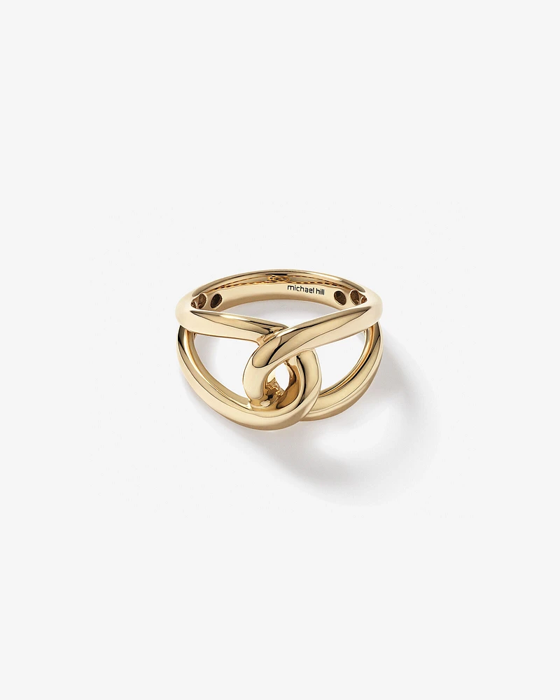 Round Bold Link Ring in 10kt Yellow Gold
