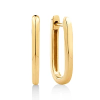 Huggie Paperclip Earrings in 10kt Yellow Gold