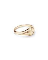 Sunray Round Signet Ring 10kt Yellow Gold