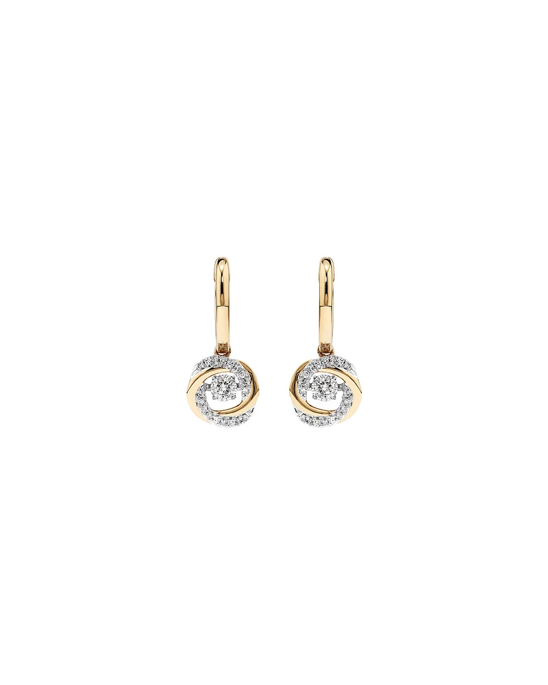 0.35 Carat TW Diamond Everlight Swirl Drop Huggie Earrings in 10kt Yellow Gold