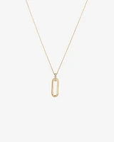 Paperclip Pendant with 0.02 Carat TW of Diamonds in 10kt Yellow Gold