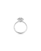 Sir Michael Hill Designer Vintage Floral Engagement Ring with 0.92 Carat TW of Diamonds in 18kt White Gold