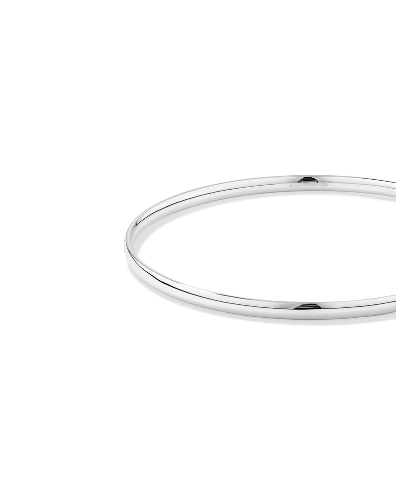 3.7mm Solid Round Bangle in Sterling Silver