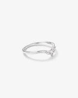 0.25 Carat TW Pear Diamond Curved Wedding Band in 14kt White Gold