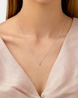 A' Initial necklace with 0.10 Carat TW of Diamonds in 10kt White Gold