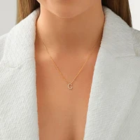 "K" Initial Necklace with 0.10 Carat TW of Diamonds in 10kt Yellow Gold