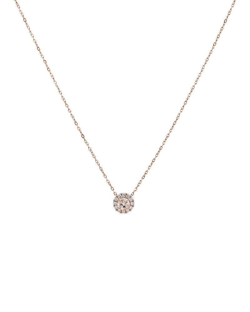 Pendant with Morganite & Carat TW of Diamonds in 10kt Rose Gold