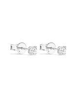 0,50 Carat TW Boucles d'oreilles puces solitaires en diamant en or blanc 18kt