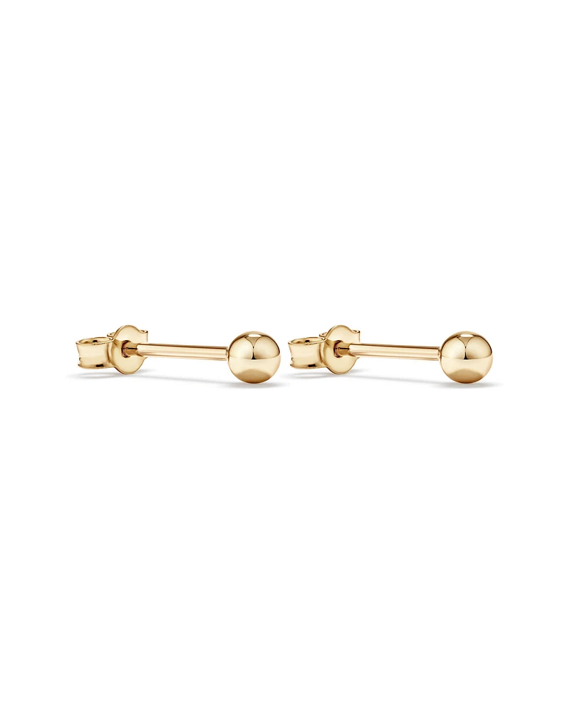 3mm Ball Stud Earrings in 10kt Rose Gold