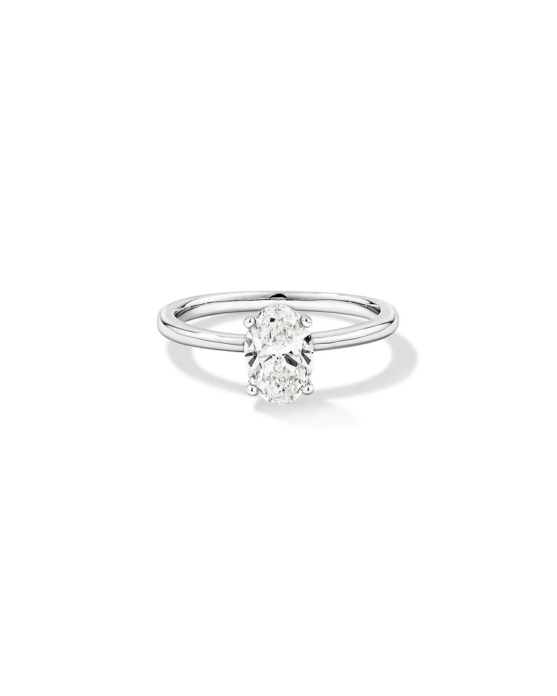 1.00 Carat TW Oval Canadian Diamond Solitaire in 18kt White Gold