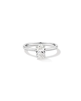 Bague solitaire en diamant canadien ovale 1,00 carat poids total en or blanc 18 kt