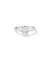 Bague solitaire en diamant canadien ovale 1,00 carat poids total en or blanc 18 kt