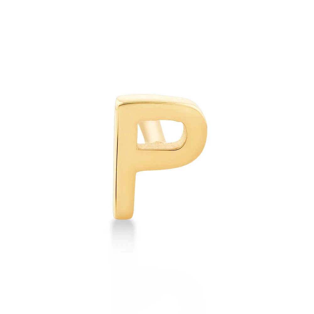 G Initial Single Stud Earring in 10kt Yellow Gold