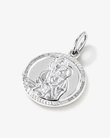 Pendentif rond Saint Christophe en argent sterling