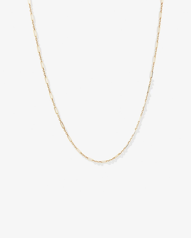 1.6mm Wide Paperclip 3 and 1 Chain in 10kt Yellow Gold