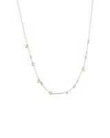 Necklace with Opal & 0.15 Carat TW of Diamonds in 10kt Yellow Gold