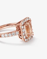 Ring with Morganite & 0.75 Carat TW of Diamonds in 14kt Rose Gold