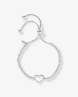 23cm (9.5") Heart Bracelet In Sterling Silver