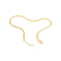 2.3mm Herringbone Snake Chain Bracelet in 10kt White Gold