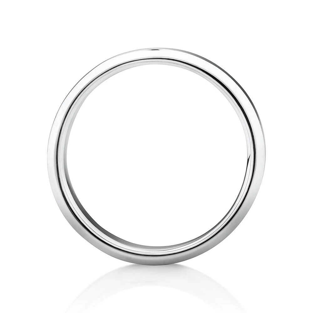 7mm Flat Bevelled Wedding Band in Sterling Silver