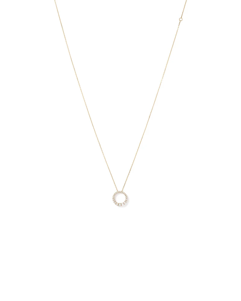 0.38 Carat TW Diamond Graduated Circle Necklace in 10kt Yellow Gold