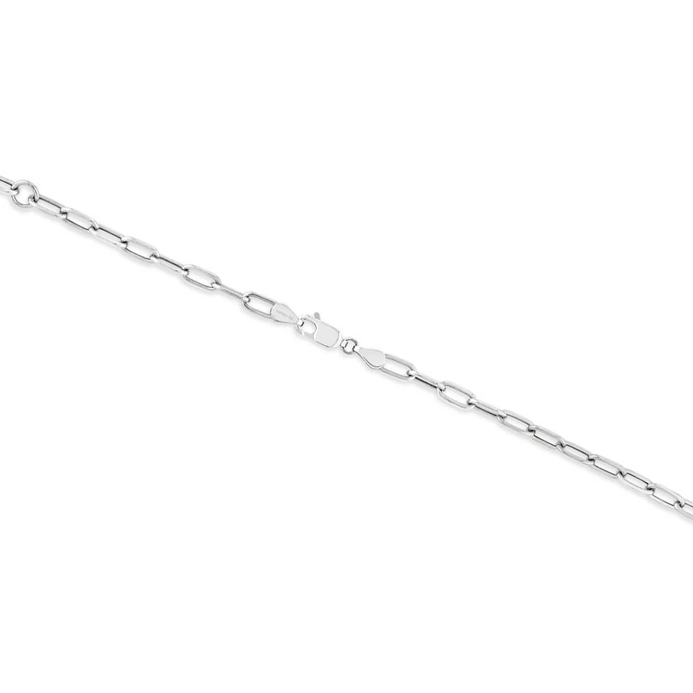 3.7mm Wide Hollow Paperclip Chain in 10kt White Gold
