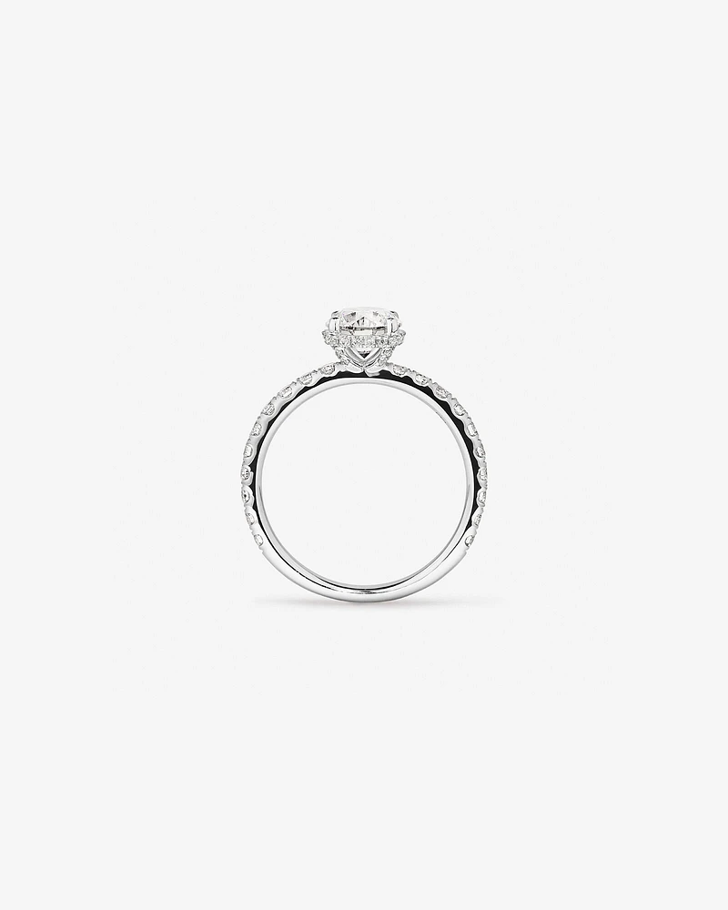 1.40 Carat TW Round Brilliant Diamond Pave Hidden Halo Engagement Ring in Platinum