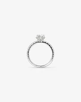 1,40 Carat Poids Total Bague De Fiançailles En Diamant Rond Brillant Avec Pavé Caché Et Halo, En Platine