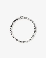 Bracelet chaîne gourmette épi 21 cm (8,2") largeur 3,8 mm en argent sterling oxydé