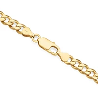 55cm (22") 6mm-6.5mm Width Solid Curb Chain in 10kt Yellow Gold