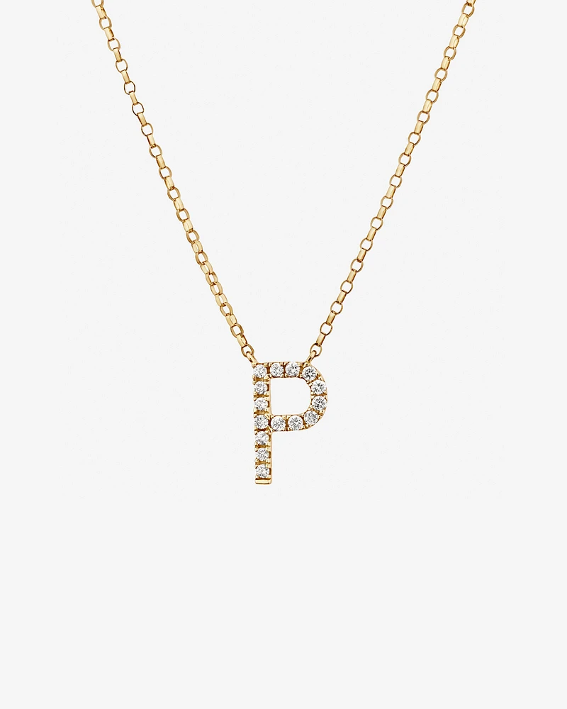 "K" Initial Necklace with 0.10 Carat TW of Diamonds in 10kt Yellow Gold
