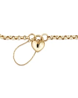 19cm (7.5") 4mm-4.5mm Width Heart Padlock Belcher Bracelet in 10kt Yellow Gold