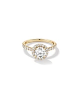 1.79 Carat TW Round Brilliant Laboratory-Grown Diamond Halo Engagemet Ring in 14kt White Gold
