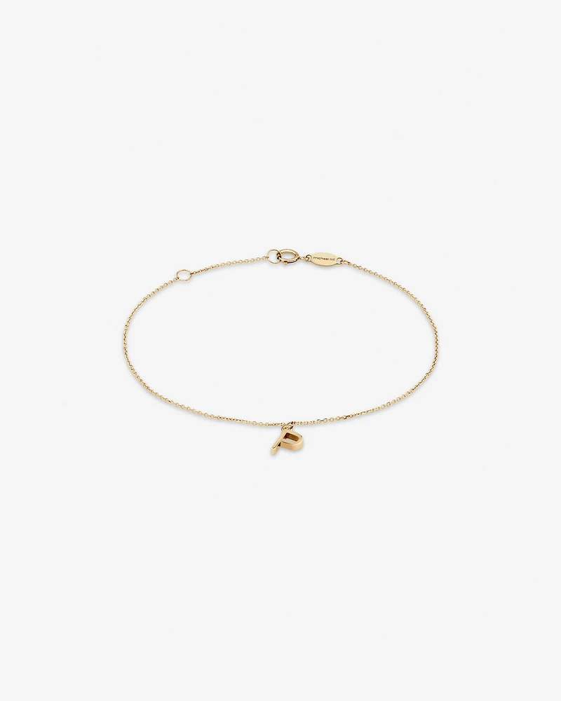 19cm (7.5") C Initial Bracelet in 10kt Yellow Gold