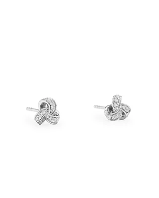 Boucles D'Oreilles À Clous Nœud En Zircon Cubique En Argent Sterling