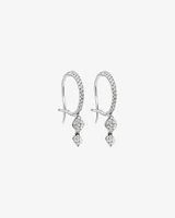 Boucles d'oreilles à double goutte avec 0,48 carat TW de diamants en or blanc 18 kt