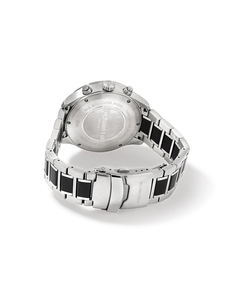 Montre à énergie solaire en acier inoxydable bleu pour homme