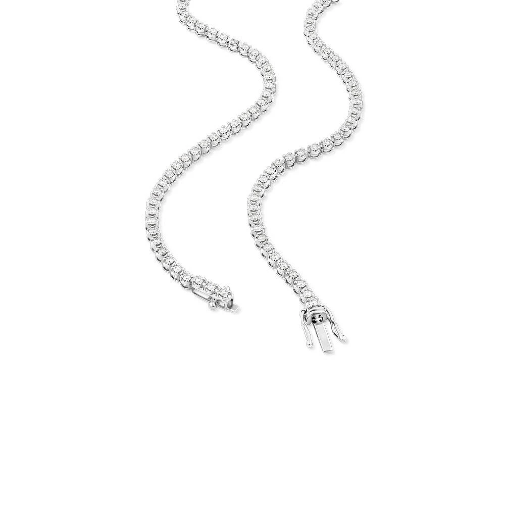 Carat TW Laboratory-Grown Diamond Tennis Necklace set in 10kt White Gold