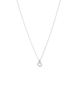 Circle Pendant and Chain with Cubic Zirconia in Sterling Silver