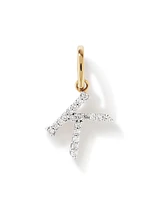 Diamond Letter K Initial Pendant in 10kt Yellow Gold