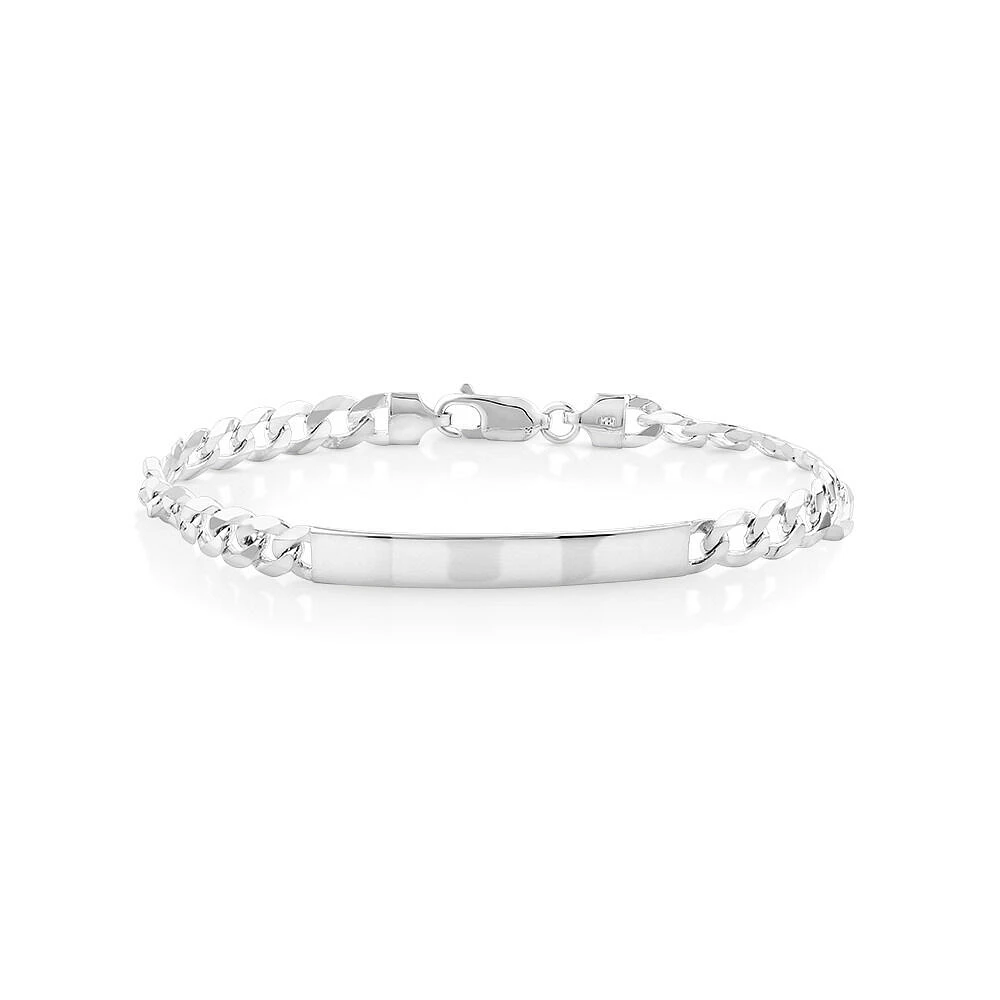 21cm (8.5") ID Curb Bracelet in Sterling Silver