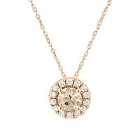 Pendant with Morganite & Carat TW of Diamonds in 10kt Rose Gold