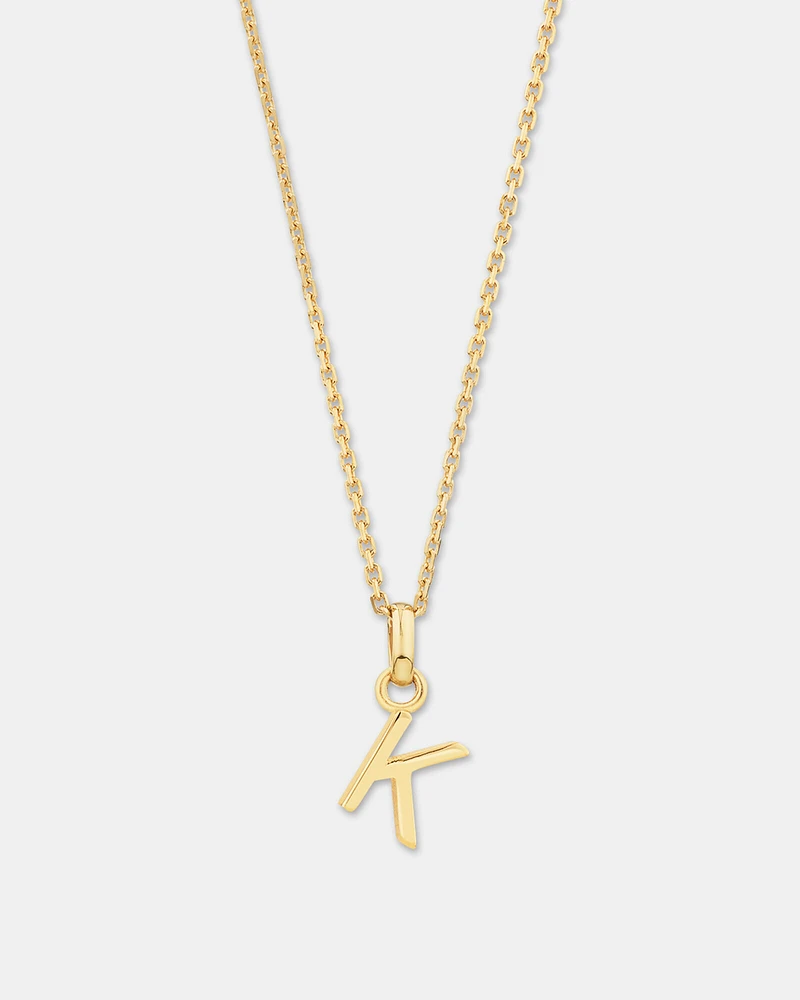 "H" Initial Pendant with Chain in 10kt Yellow Gold