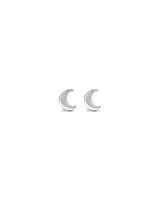 Crescent Moon Stud Earrings in Sterling Silver