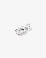 Letter Z Mother of Pearl Initial Pendant in Sterling Silver